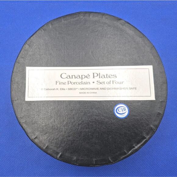 SBCD Deborah K Ellis Porcelain Canape Plates Wine Grapes 6" Set of 4 - Picture 9 of 11